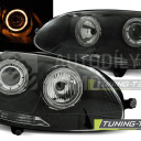 Přední světla, lampy Angel Eyes VW Golf V 03-08 černá H7