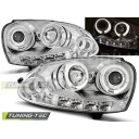 Přední světla, lampy Angel Eyes VW Golf V 03-08 chromová H1