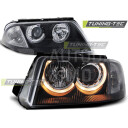 Přední světla, lampy Angel Eyes VW Passat B5.5 3BG 00-05 černá H7