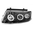 Přední světla, lampy Angel Eyes VW Passat B5 96-00 černá H1, diody