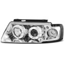 Přední světla, lampy Angel Eyes VW Passat B5 96-00 chromová H1