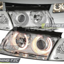 Přední světla, lampy Angel Eyes VW Passat B5 96-00 chromová H7