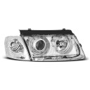 Přední světla, lampy Angel Eyes VW Passat B5 96-00 chromová H7