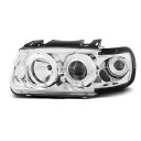 Přední světla, lampy Angel Eyes VW Polo 6N 94-99 chromová H1