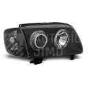 Přední světla, lampy Angel Eyes VW Polo 6N2 99-01 černá H7