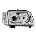 Přední světla, lampy Angel Eyes VW Polo 6N2 99-01 chromové H7