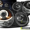 Přední světla, lampy Angel Eyes VW Polo 9N 01-05 černá H7