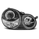 Přední světla, lampy Angel Eyes VW Polo 9N 01-05 černá H7