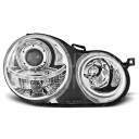 Přední světla, lampy Angel Eyes VW Polo 9N 01-05 chromové H7