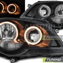 Přední světla, lampy Angel Eyes VW Polo 9N3 05-09 černá H7