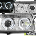 Přední světla, lampy Angel Eyes VW Vento 92-98 chromové H1