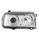 Přední světla, lampy Angel Eyes VW Vento 92-98 chromové H1