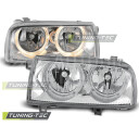 Přední světla, lampy Angel Eyes VW Vento 92-98 chromové H7