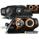 Přední světla, lampy Angel Eyes W Passat B6 3C 05-10 černá H7