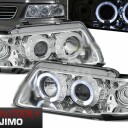Přední světla, lampy AUDI A3 8L, 96-00, ANGEL EYES - Chromová