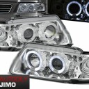 Přední světla, lampy AUDI A3 8L, 96-00, ANGEL EYES - Chromová