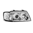 Přední světla, lampy AUDI A3 8L, 96-00, ANGEL EYES - Chromová