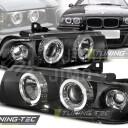 Přední světla, lampy BMW E36 Coupe/Cabrio - ANGEL EYES Černá H1