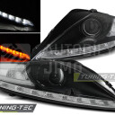 Přední světla, lampy Ford Mondeo 07-10 Day light, LED blinkr, černá