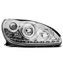 Přední světla, lampy Mercedes Benz S W220 98-05 Day light chromové