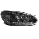 Přední světla, lampy s denním svícením, DRL VW Golf VI 08-13 černé H7/H1