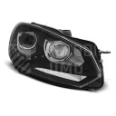 Přední světla, lampy s denním svícením, DRL VW Golf VI 08-13 černé