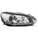 Přední světla, lampy s denním svícením, DRL VW Golf VI 08-13 chromové H7/H1