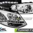 Přední světla, lampy s denním svícením, DRL VW Polo 6R 09-14 chromové