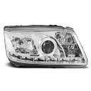 Přední světla, lampy VW Bora 98-05 Day light chromová H1, s mlhovkou H7