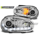 Přední světla, lampy VW Golf IV 97-04 Day light, LED blinkr, chromové