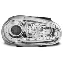 Přední světla, lampy VW Golf IV 97-04 Day light, LED blinkr, chromové