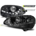 Přední světla, lampy VW Golf V 03-08 Day light černé