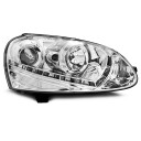 Přední světla, lampy VW Golf V 03-08 Day light chromové