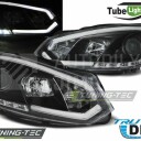 Přední světla, lampy VW Golf VI 08-13 LED TUBE light, DRL,  Černá