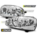 Přední světla, lampy xenonové VW Golf V 03-08 Day light chromové