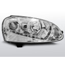 Přední světla, lampy xenonové VW Golf V 03-08 Day light chromové