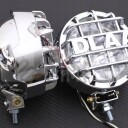 STTuning Přídavné Halogenové světla s krycí mřížkou, čiré skla, žárovka H3, 12V, 55W, homologováno - pohled z boku