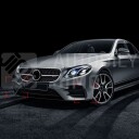 Přední spoilery pro Mercedes-Benz E-Class W213 2016–2020, lesklá černá - na voze