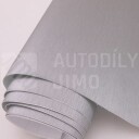 Stříbrná, metalická fólie, imitace broušeného hliníku, 152x100 - libovolná délka