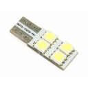 Superlight LED autožárovka T10 W5W 12V 4 Led diody jednostanná SMD 5050 bílá 6500K CANBUS