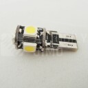 Superlight LED autožárovka T10 W5W 12V 5 Led diod SMD 5050 bílá 6500K CANBUS