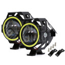 Superlight LED přídavná světla CREE U7S s LED kroužkem - pár