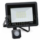 Superlight LED reflektor černý 30W s čidlem pohybu a soumraku IP66 3800 lm 220V