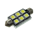 Superlight LED žárovka sufit 12V 36mm 6 led diody SMD 5050 CAN-BUS bílá 6500K