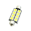 Superlight LED žárovka sufit 12V 42mm 8 led diody SMD 5050 CAN-BUS bílá 6500K