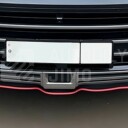 Univerzální přední spoiler / lip splitter – černý s červeným pruhem 250 cm - na voze