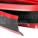 Univerzální přední spoiler / lip splitter – černý s červeným pruhem 250 cm - detail