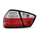 Zadní světla, lampy BMW 3 E90 05-08 sedan, LED proužky, červeno-bílé