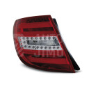 Zadní světla, lampy Mercedes C W204 07-10, combi, LED proužky, červeno-bílé