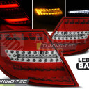 Zadní světla, lampy Mercedes C W204 07-10, sedan, LED proužky, červeno bílé